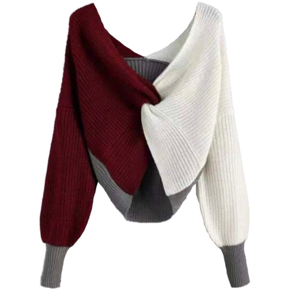Colorblock Twisted Sweater